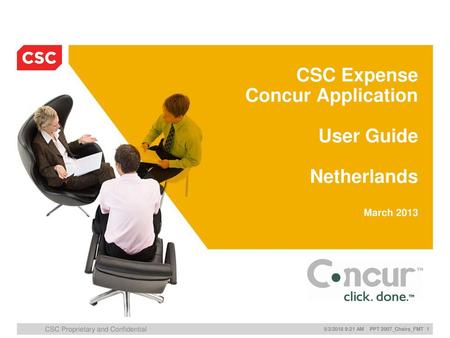 CSC Expense Concur Application User Guide Netherlands March 2013