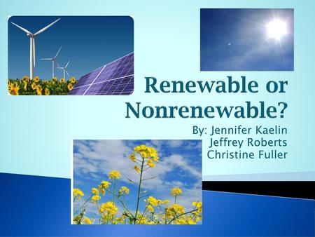 Renewable or Nonrenewable?