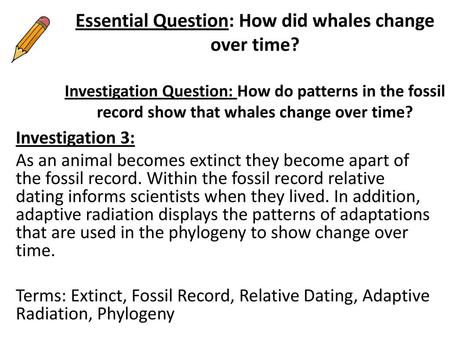 Essential Question: How did whales change over time