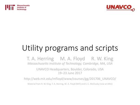 Utility programs and scripts