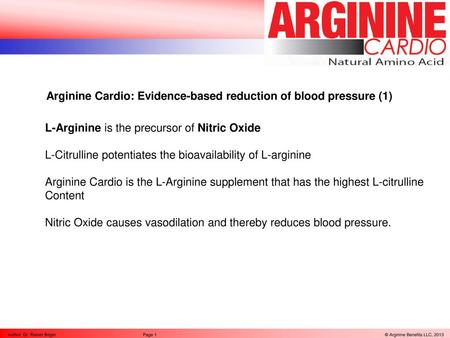 Arginine Cardio: Evidence-based reduction of blood pressure (1)