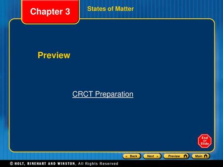 Chapter 3 States of Matter Preview CRCT Preparation.