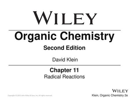 Organic Chemistry Second Edition Chapter 11 David Klein