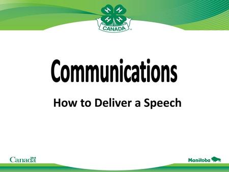 Communications How to Deliver a Speech