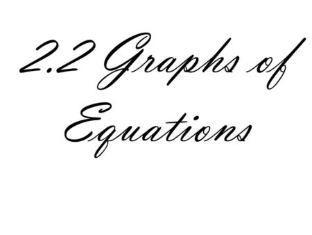 2.2 Graphs of Equations.