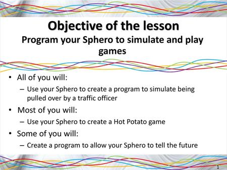 Objective of the lesson