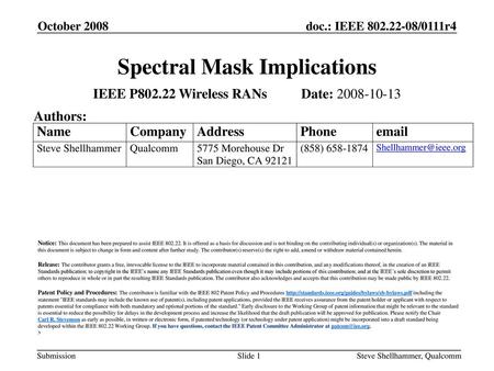 Spectral Mask Implications
