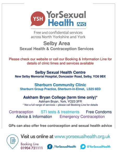 Selby Area Sexual Health & Contraception Services