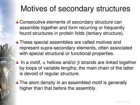 Motives of secondary structures