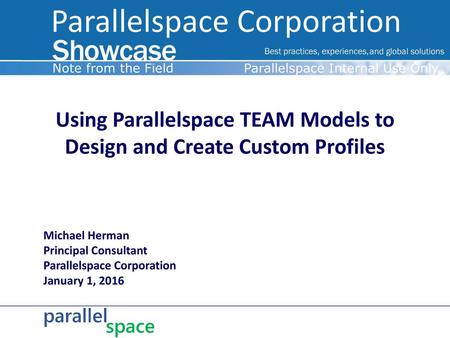 Using Parallelspace TEAM Models to Design and Create Custom Profiles