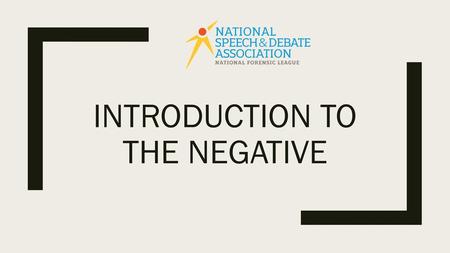 Introduction to the Negative