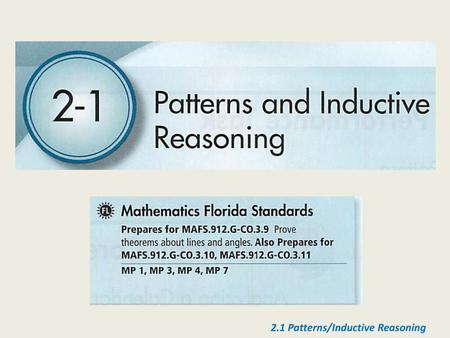 2.1 Patterns/Inductive Reasoning