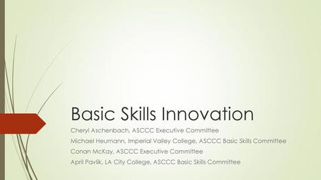 Basic Skills Innovation