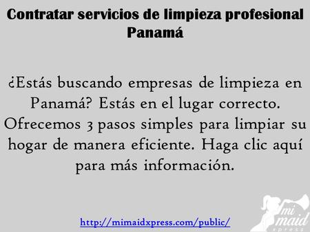Contratar servicios de limpieza profesional Panamá