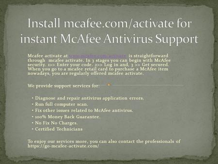 Mcafee Activate- Download And Activate McAfee Product on Web
