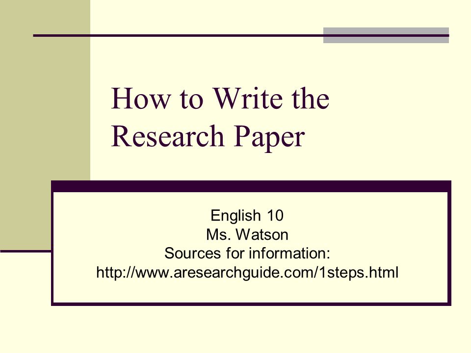 how to write a research paper