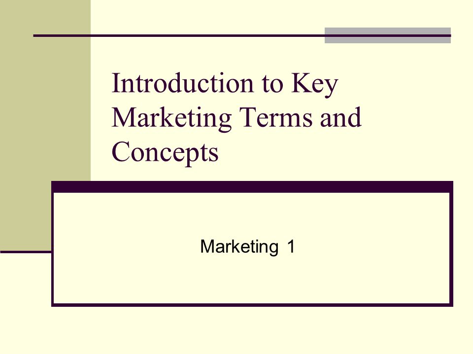 to Key Marketing Terms and Concepts - video download
