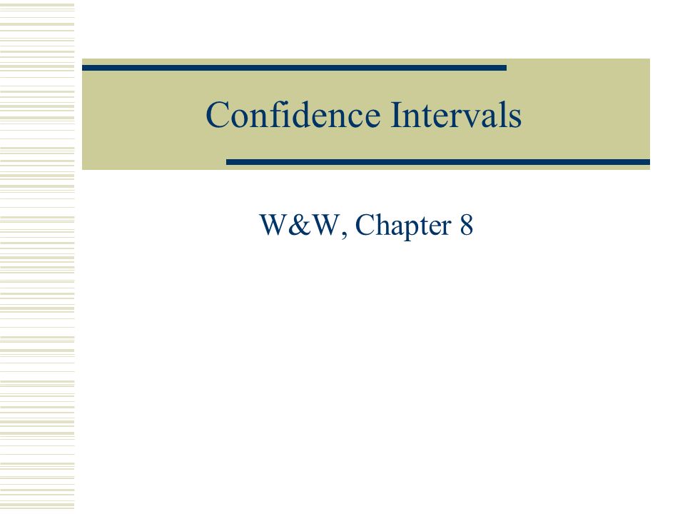 Confidence Intervals W W Chapter 8 Confidence Interval Review For The Mean If Is Known M Z 2 N If Is Unknown And N Is Large Ppt Download