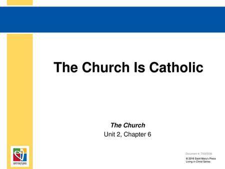 The Church Is Catholic The Church Unit 2, Chapter 6