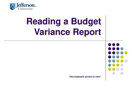 Reading a Budget Variance Report