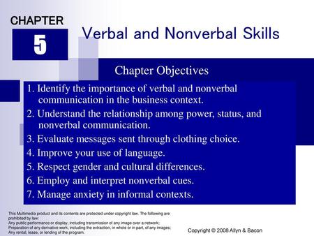 Verbal and Nonverbal Skills