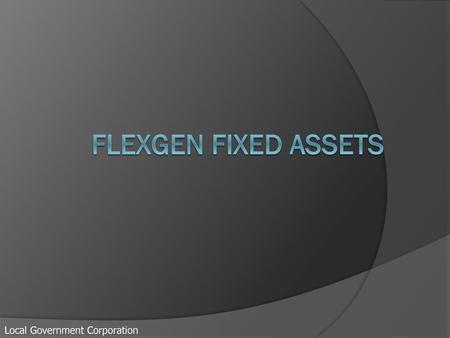 FLEXGEN FIXED ASSETS Local Government Corporation.