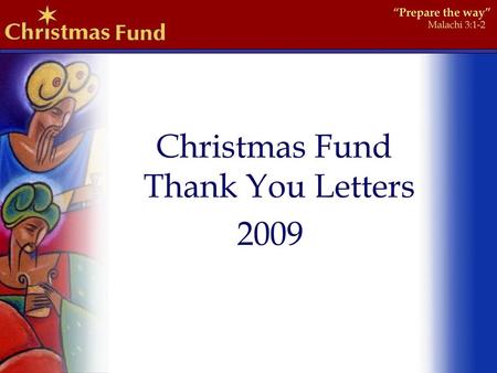 Christmas Fund Thank You Letters