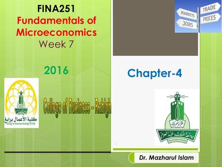 FINA251 Fundamentals of Microeconomics Week