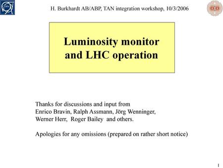 Luminosity monitor and LHC operation