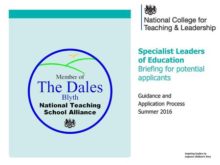 Specialist Leaders of Education Briefing for potential applicants