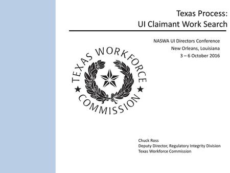 Texas Process: UI Claimant Work Search
