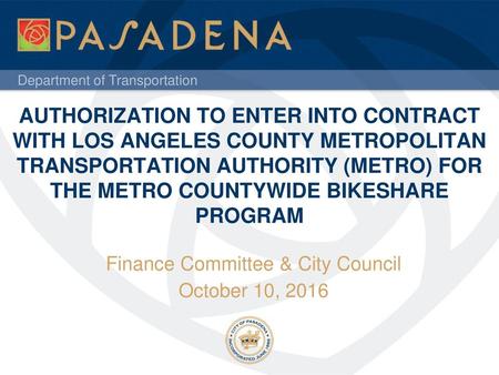 Finance Committee & City Council October 10, 2016