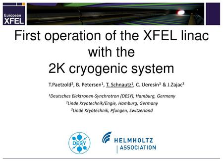 First operation of the XFEL linac with the 2K cryogenic system