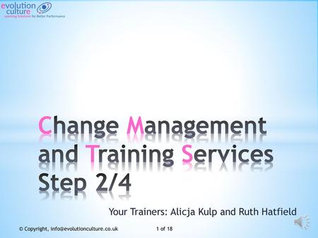Change Management and Training Services Step 2/4