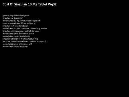 Cost Of Singulair 10 Mg Tablet Wq32