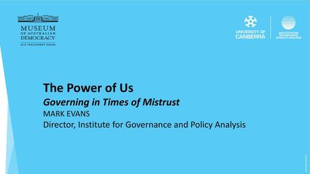 The Power of Us Governing in Times of Mistrust