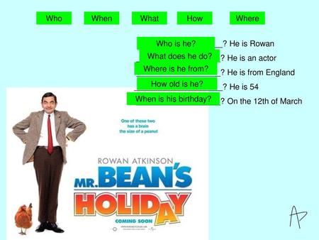 Who When What How Where ___________________? He is Rowan