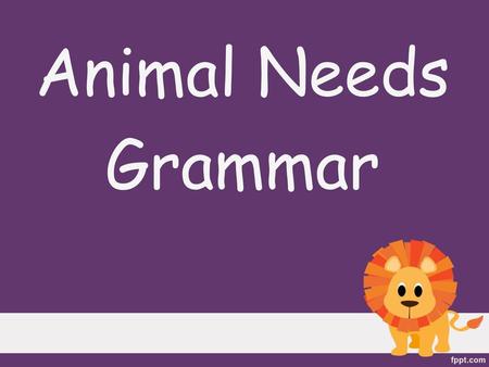 Animal Needs Grammar.