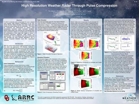 High Resolution Weather Radar Through Pulse Compression