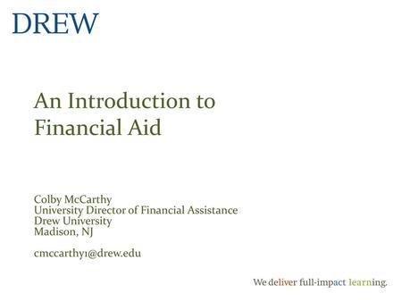 An Introduction to Financial Aid