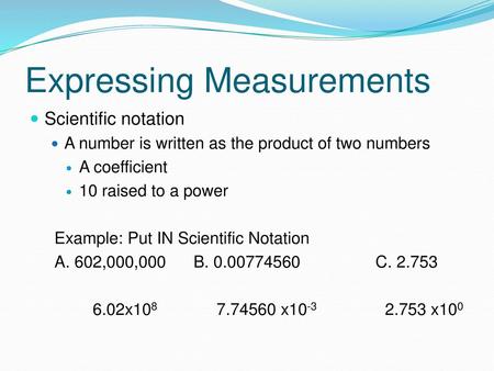 Expressing Measurements
