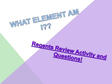 Regents Review Activity and Questions!