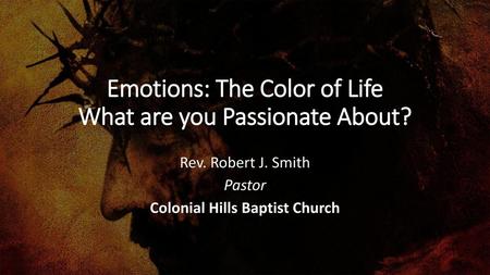 Emotions: The Color of Life What are you Passionate About?