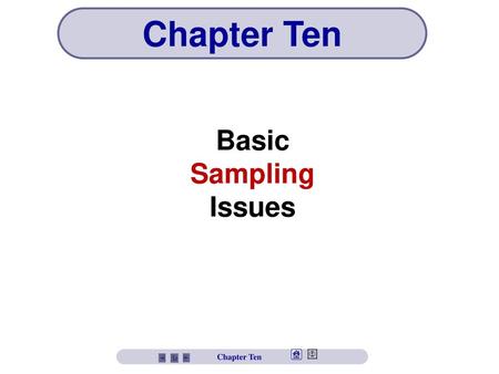 Chapter Ten Basic Sampling Issues Chapter Ten.