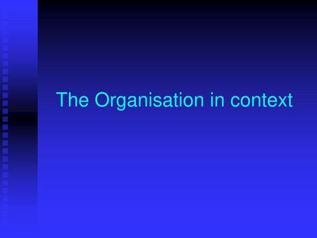 The Organisation in context