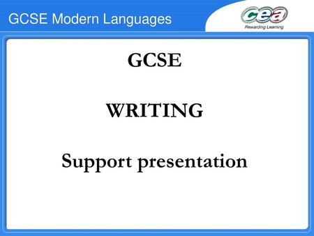GCSE WRITING Support presentation