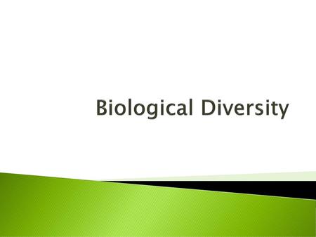 Biological Diversity.