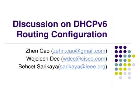 Discussion on DHCPv6 Routing Configuration