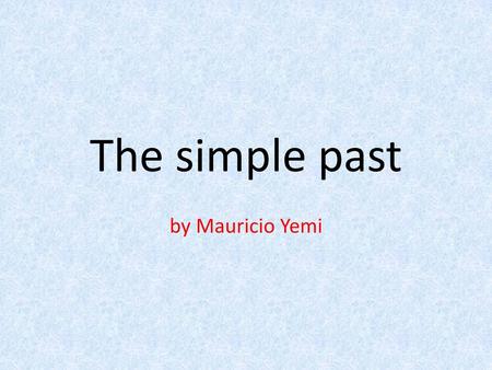 simple past presentation ppt