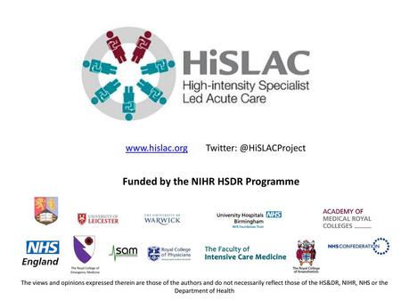 Funded by the NIHR HSDR Programme